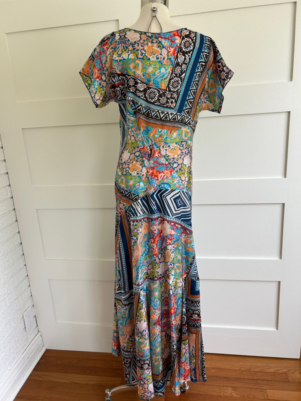 JOHNNY WAS- silk maxi patchwork dress - Picture 5 of 7